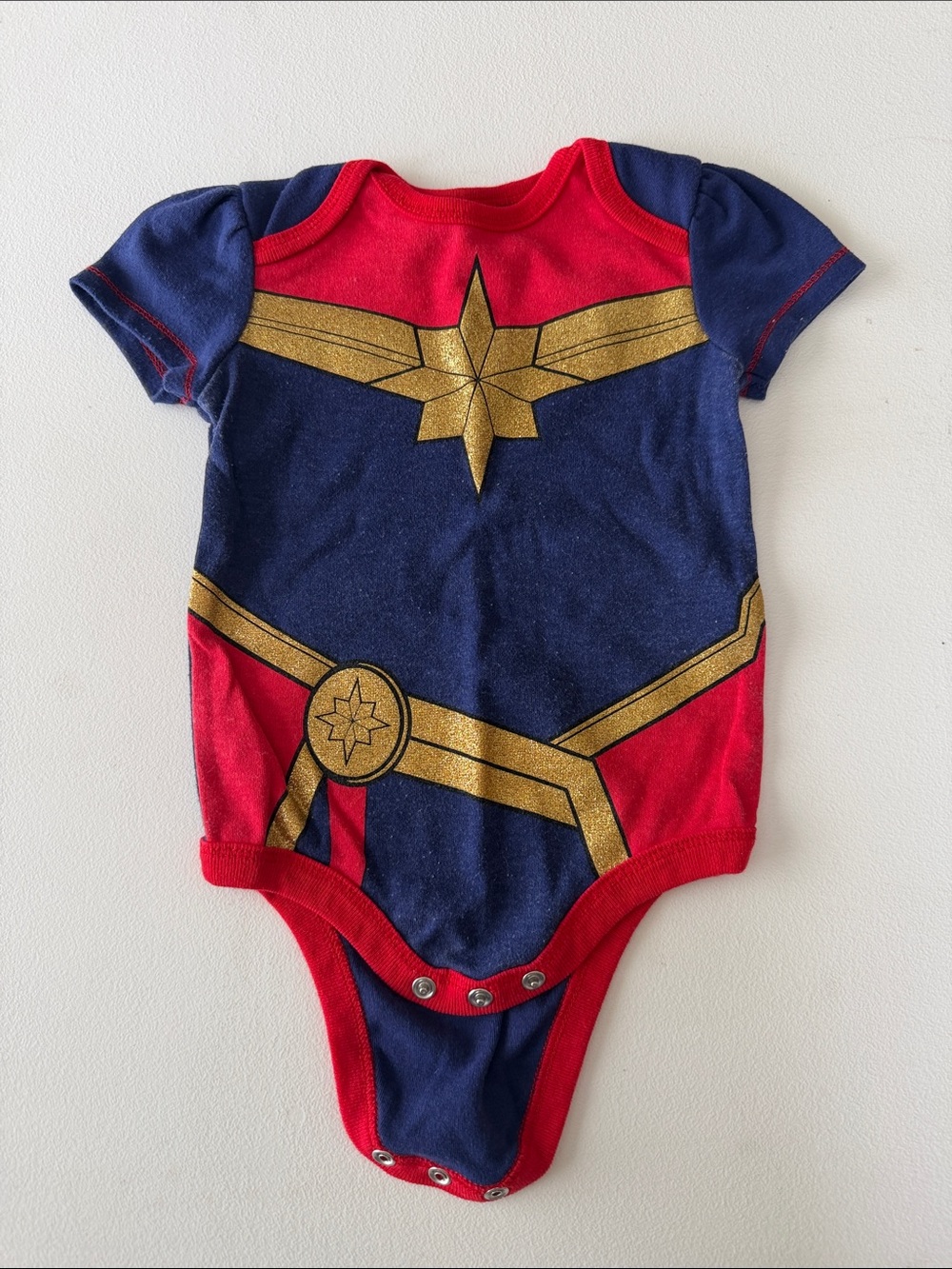 Marvel - glitter Captain Marvel Bodysuit